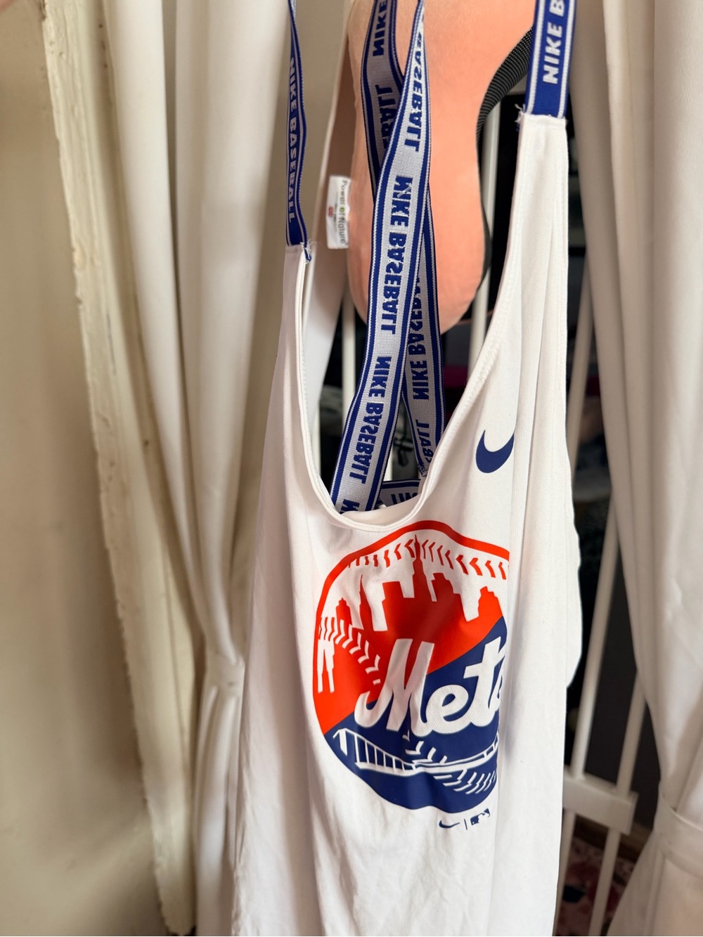 Nike White Tank with Blue & Orange Mets Logo
